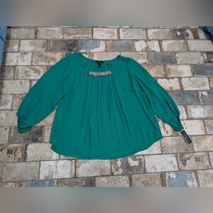 Alfani Women’s Size 16 Green Blouse NWT - Downtown Flair Bling Top